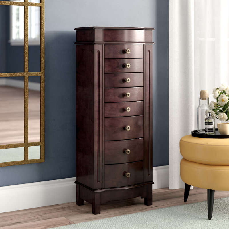 Astoria Grand Adelina Freestanding Jewelry Armoire with Mirror Wayfair